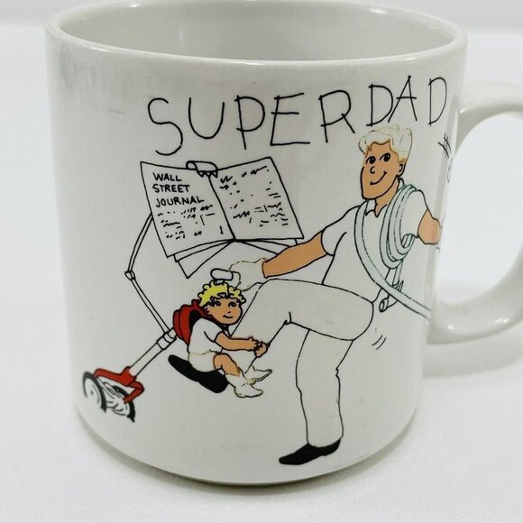 Vintage Russ Super Dad Mug Father Day Gift Birthday Working Man Single Korea Cup - Picture 4 of 9